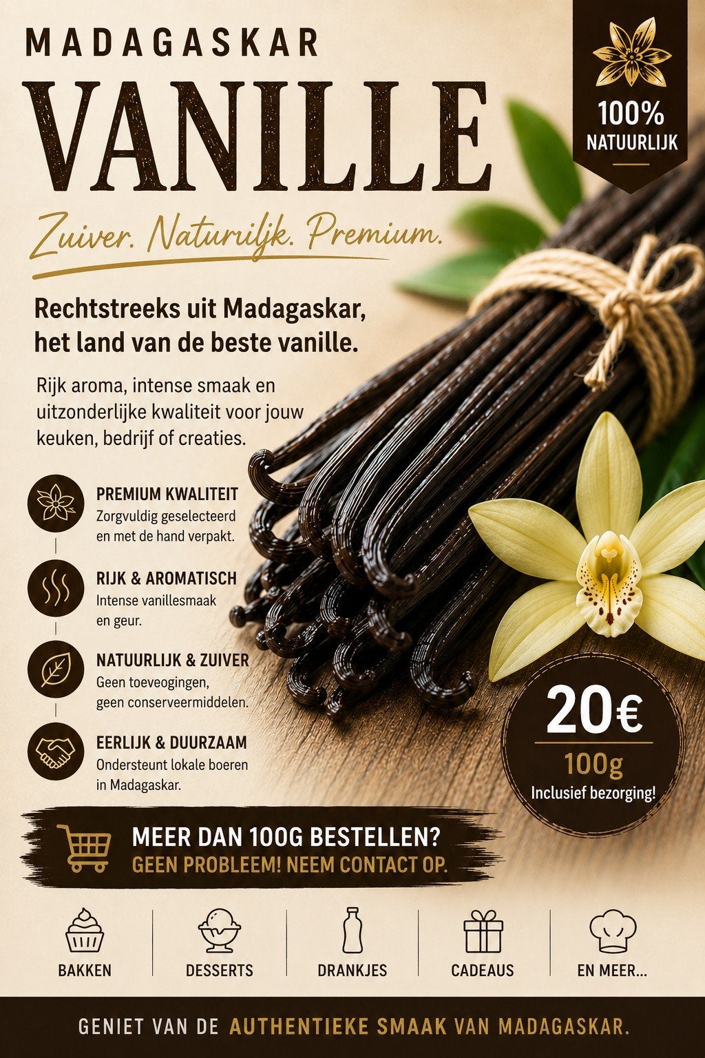Natuurlijke vanillestokjes uit Madagascar – Topkwaliteit, Ophalen of Verzenden
