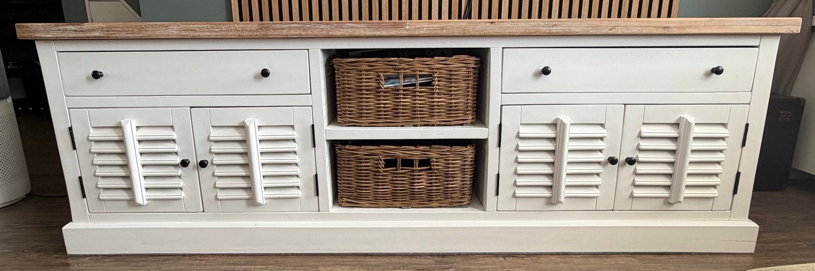 Landelijk TV-meubel van Ans Woonshop, 200x50x65cm, Huis en Inrichting, Kasten | Televisiemeubels, Ophalen, Gebruikt, 150 tot 200 cm
