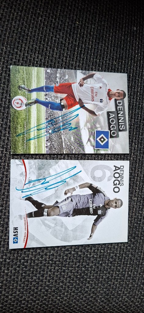 Spelerskaart met handtekening; Dennis Aogo # HSV, Verzamelen, Sportartikelen en Voetbal, Ophalen of Verzenden, Nieuw, Buitenlandse clubs