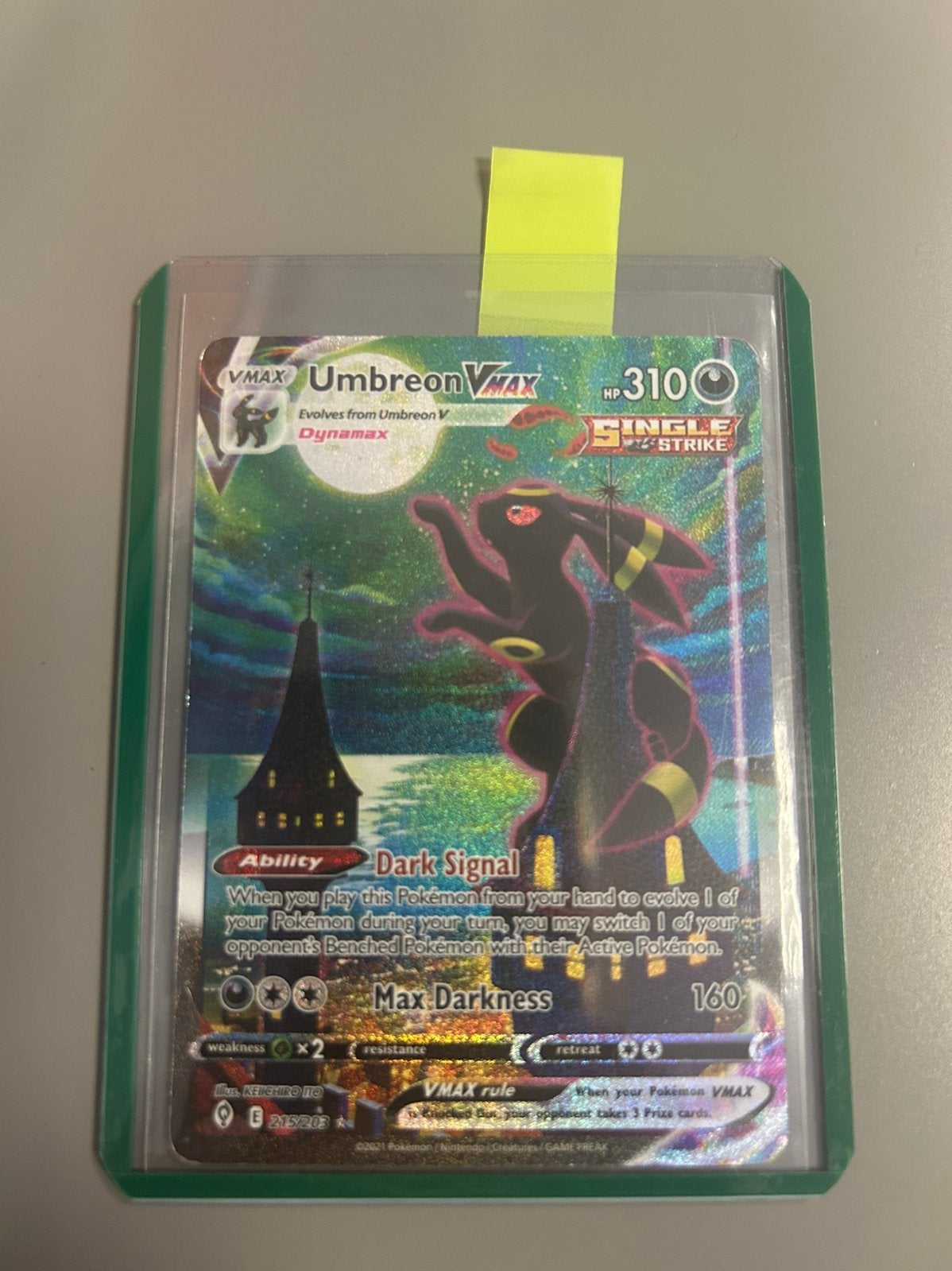 Umbreon VMAX #215 Pokemon Evolving Skies, Ophalen of Verzenden, Gebruikt