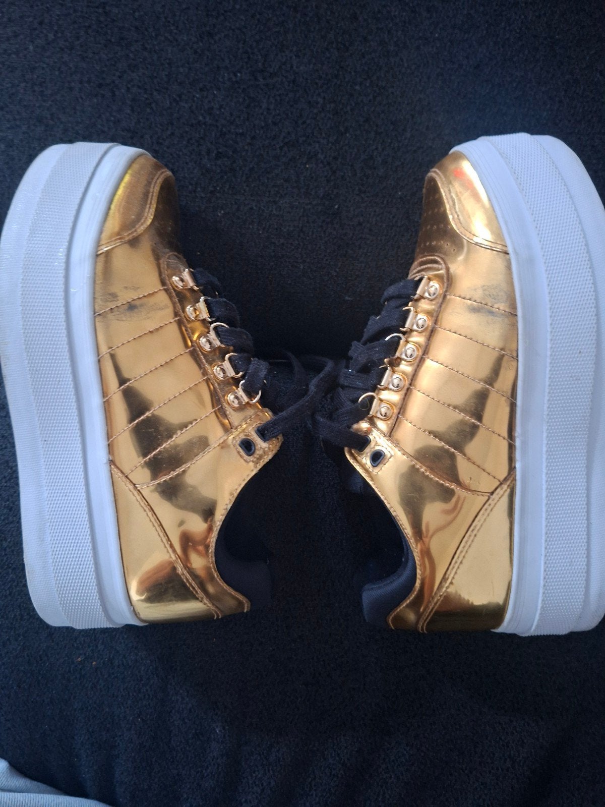 Vintage K-Swiss Plateausneakers Goud Maat 39, Overige kleuren, Ophalen of Verzenden, Sneakers of Gympen, K-Swiss