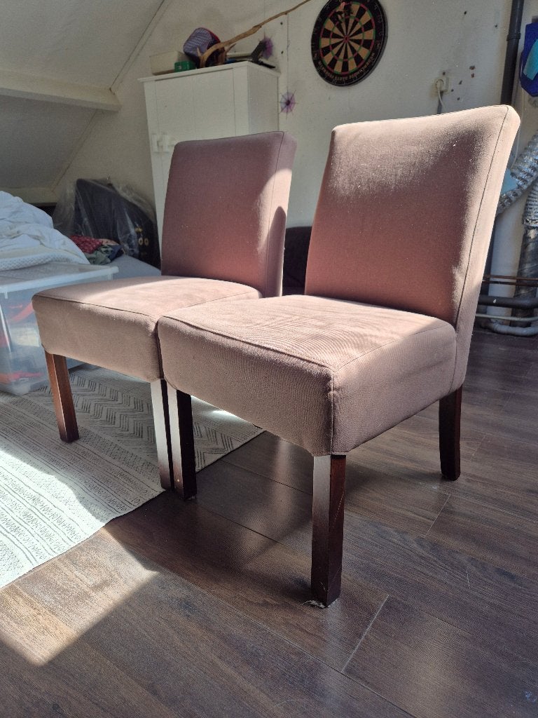 Gratis 2x eetkamerstoel in bruin, Ophalen, Gebruikt, Bruin, Twee