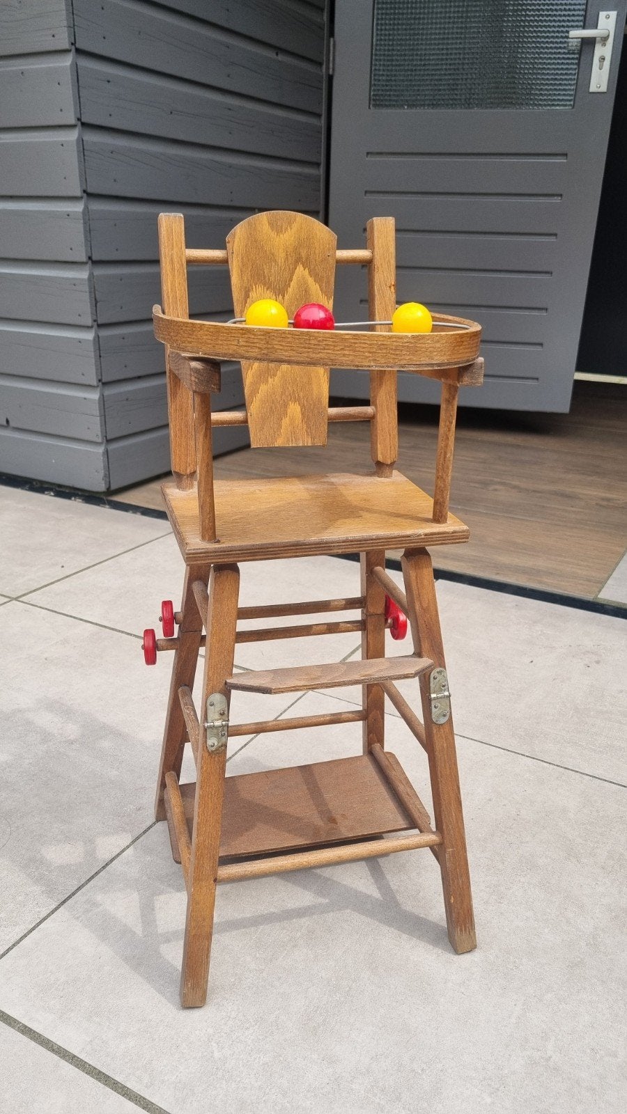 Vintage houten poppenstoel / kinderstoel, Ophalen, Gebruikt, Meubelstuk of Keukentje