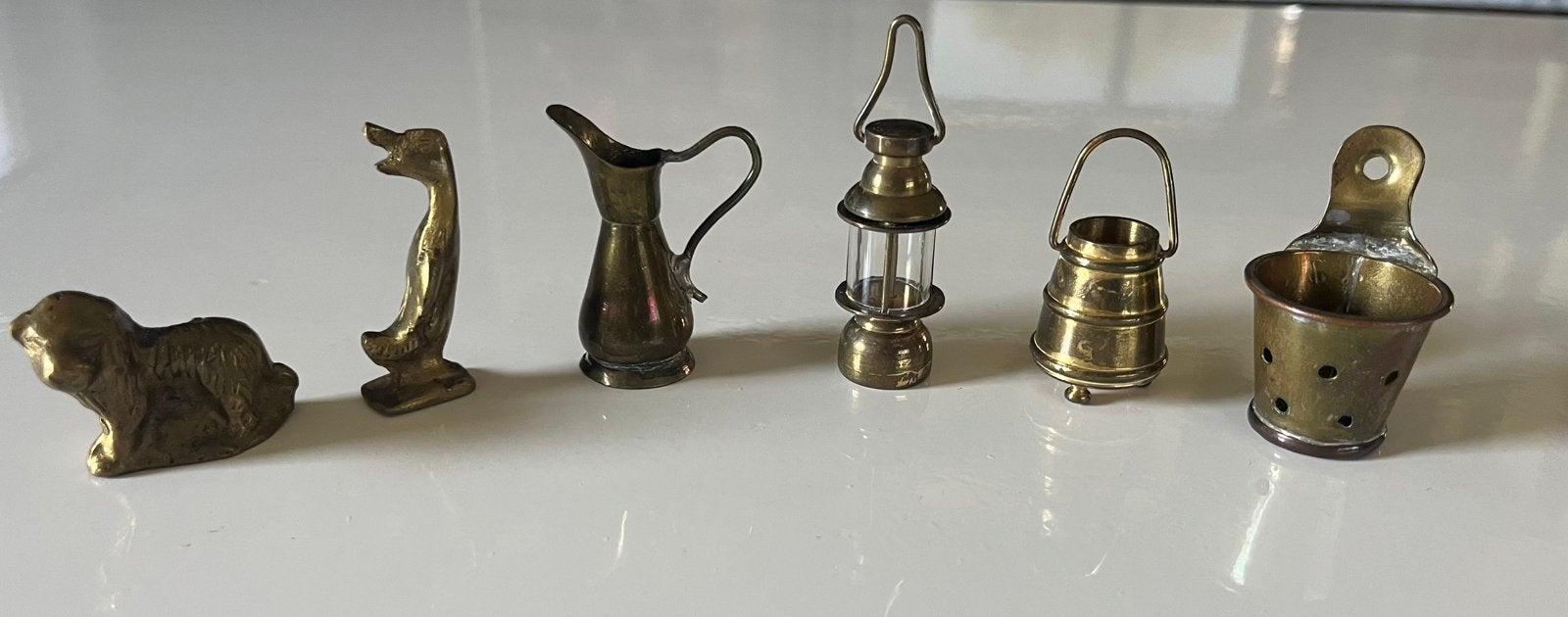 6 tinnen/messing letterbak items, Ophalen of Verzenden
