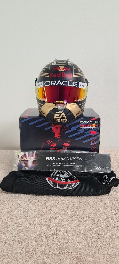 Max Verstappen Wereldkampioen helm 2023 schaal 1:2, Verzenden, Zo goed als nieuw, Formule 1