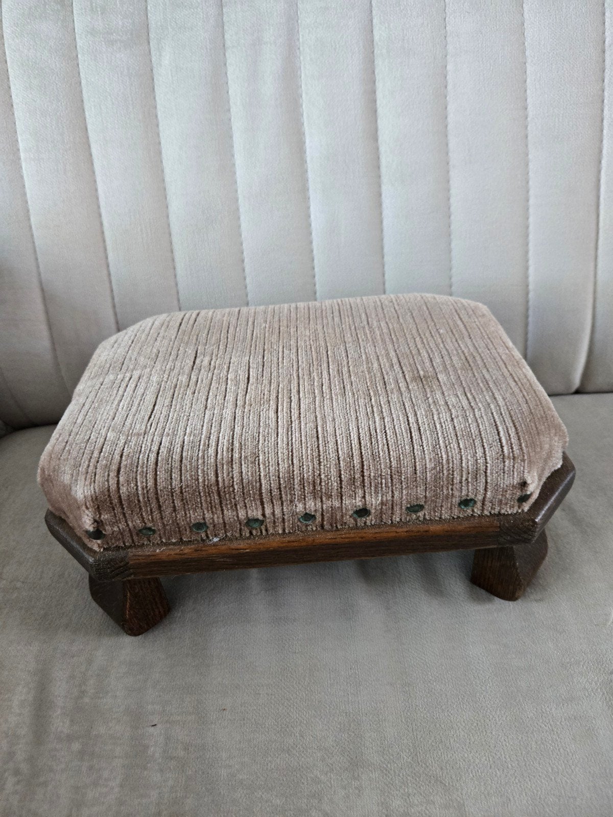 Vintage Verwarmd Voetenbankje - Comfort en Stijl, Minder dan 50 cm, Gebruikt, Minder dan 50 cm, Stof