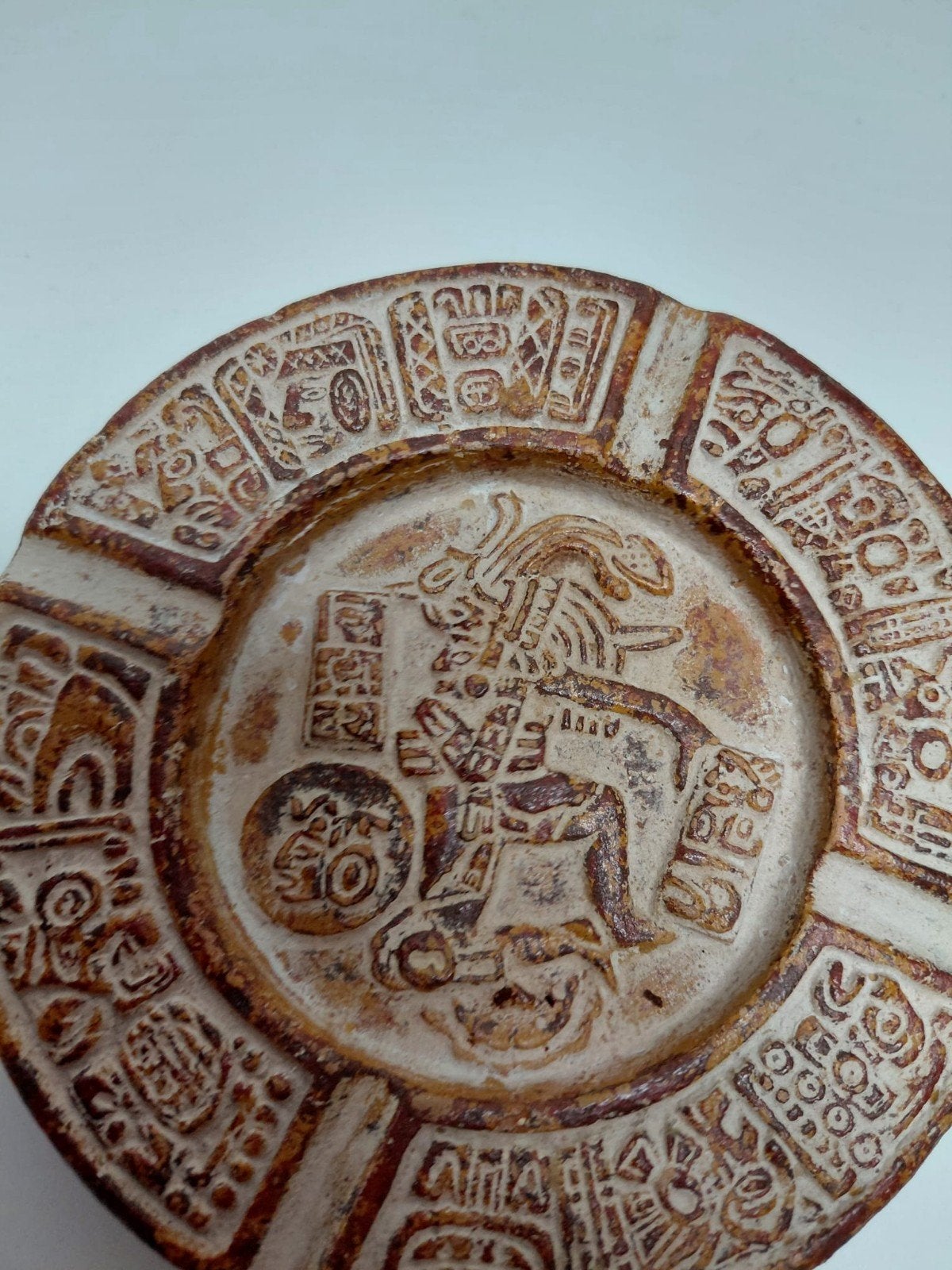asbak met drukke Mexicaanse print, Verzamelen, Beelden en Beeldjes, Ophalen of Verzenden, Zo goed als nieuw, Dier