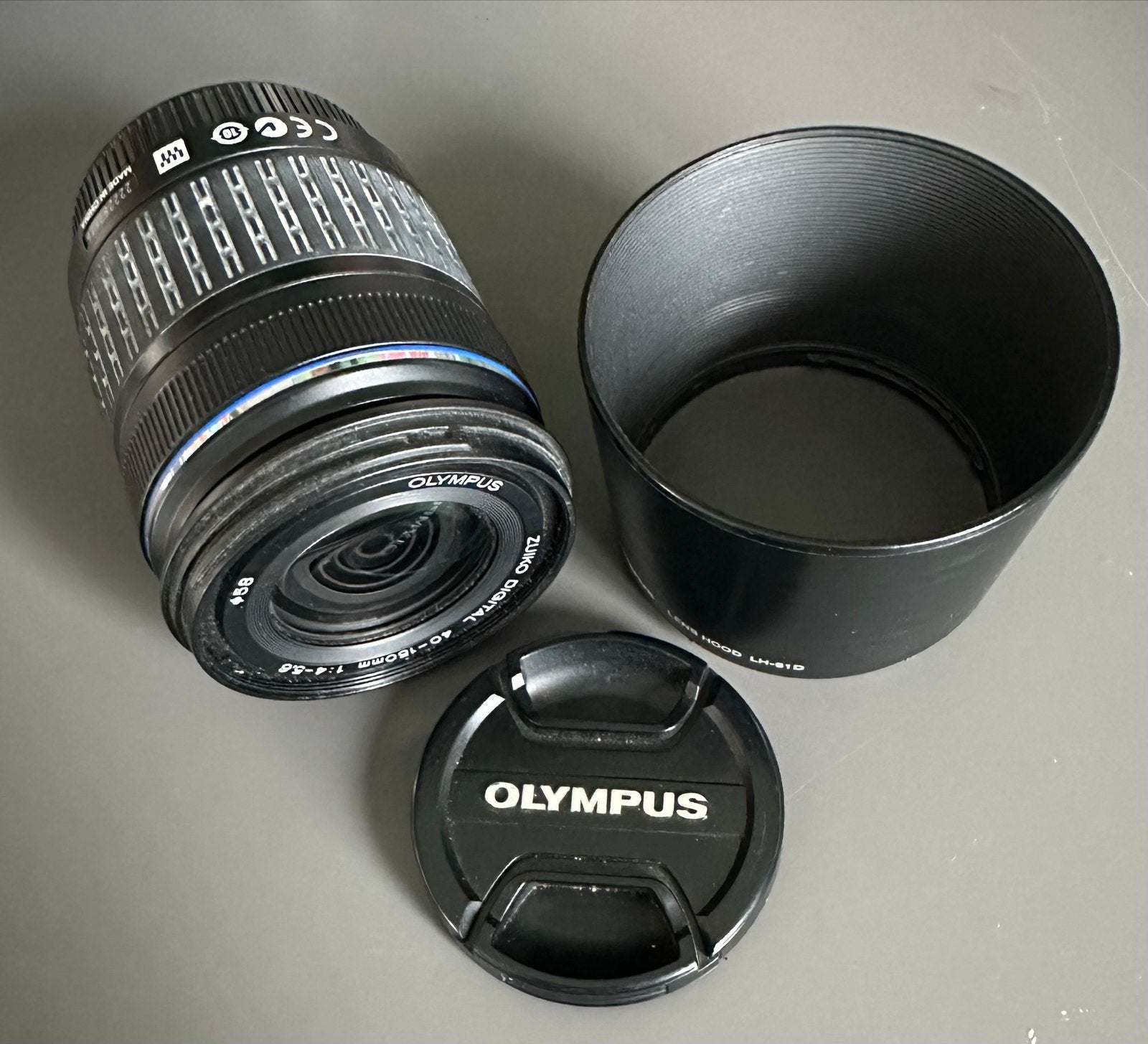 Olympus Zuiko 40-150mm f/4-5.6 lens en 14-42mm f/3.5-5.6, Audio, Tv en Foto, Gebruikt, Olympus, Overige vattingen, Lensdoppen