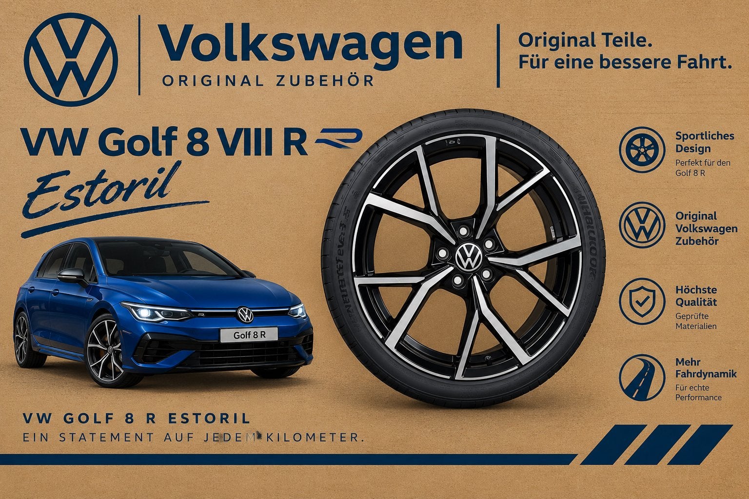 VW Golf 8 VIII R Velg Estoril Bi-color met band Origineel  ✅, Auto diversen, Ophalen of Verzenden