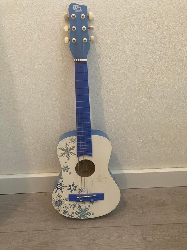 CB Sky Kindergitaar - Blauw/Wit met Sneeuwvlokken, Ophalen, Zo goed als nieuw, Overige typen