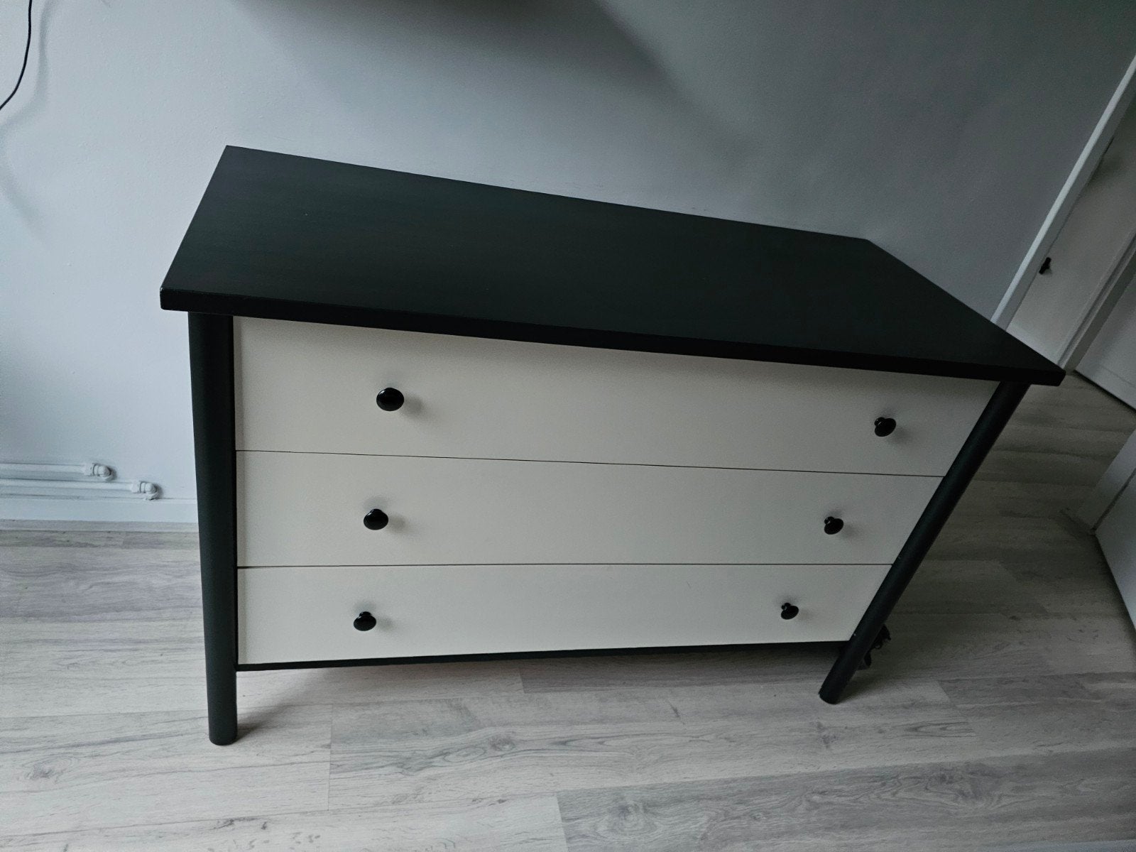 Ikea ladekast zwart, 3 lades, Ophalen, Gebruikt, 100 tot 150 cm, 3 of 4 laden