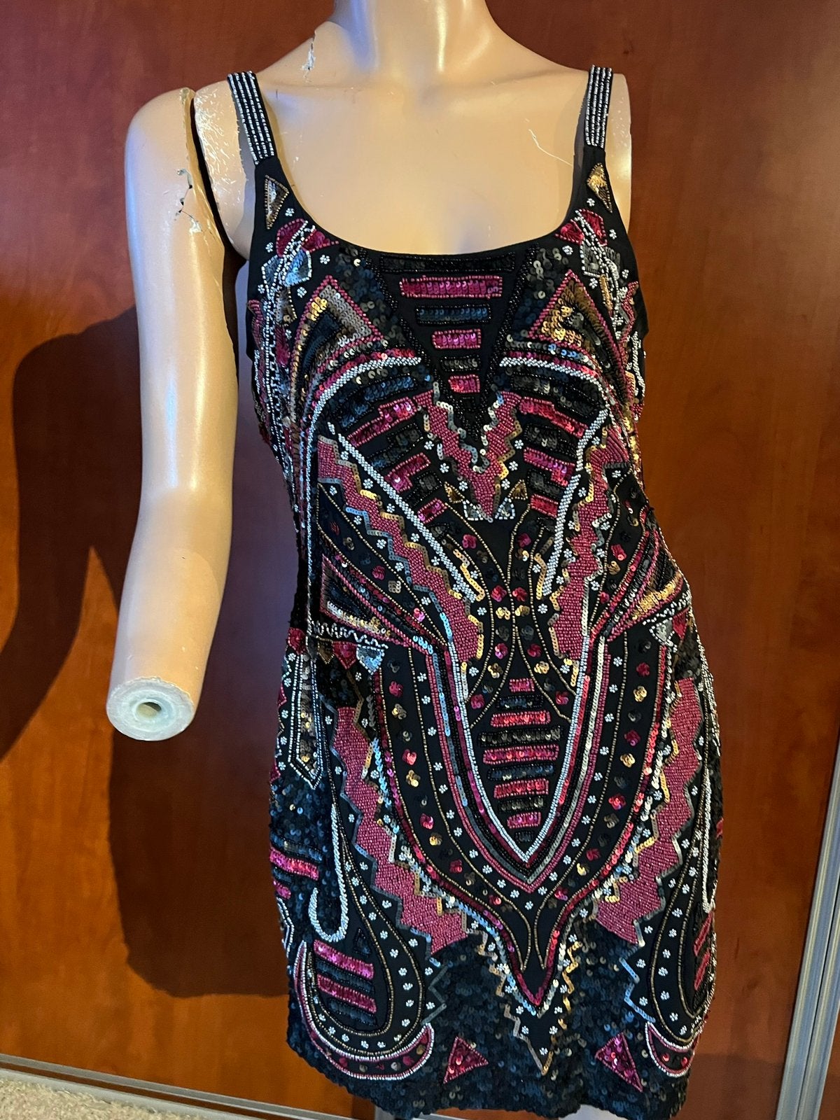 FOREVER UNIQUE Jurk met Lovertjes & Kralen M NIEUW, Kleding | Dames, Maat 38/40 (M), G, Zwart, G