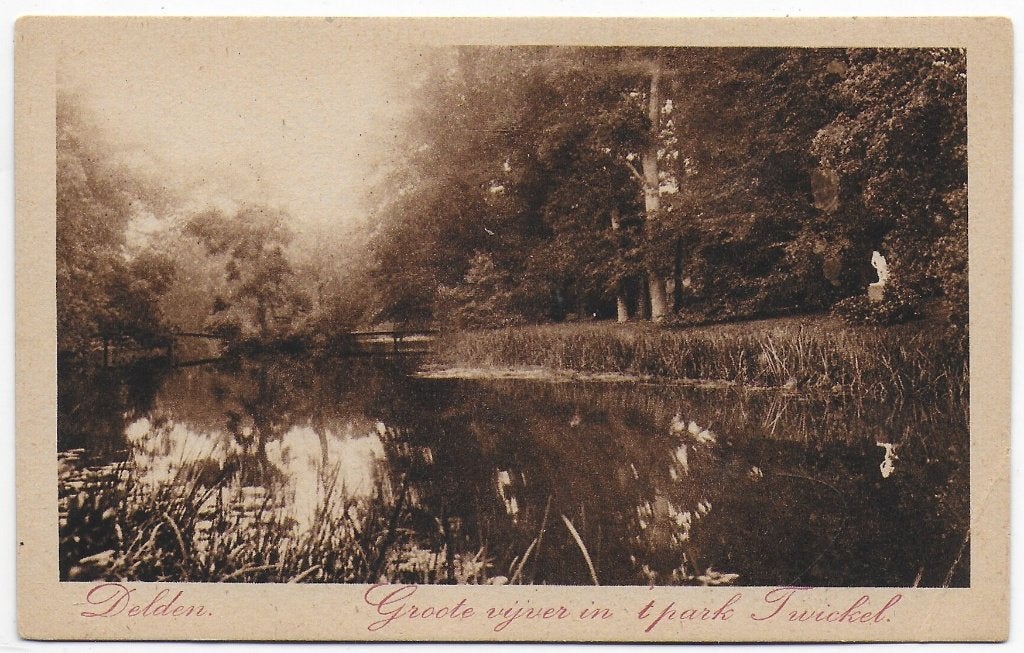 Delden Vijver park Twickel  Ansichtkaart ( B8371), Verzamelen, Ophalen of Verzenden, Voor 1920, Ongelopen, Noord-Brabant