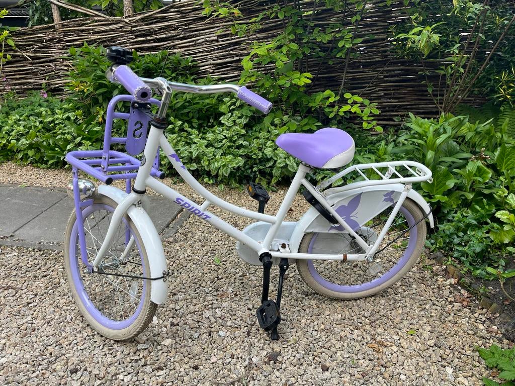 Spirit 20 inch kinderfiets - Wit/Paars, Fietsen en Brommers, Fietsen | Meisjes, Zo goed als nieuw, 20 inch, Ophalen