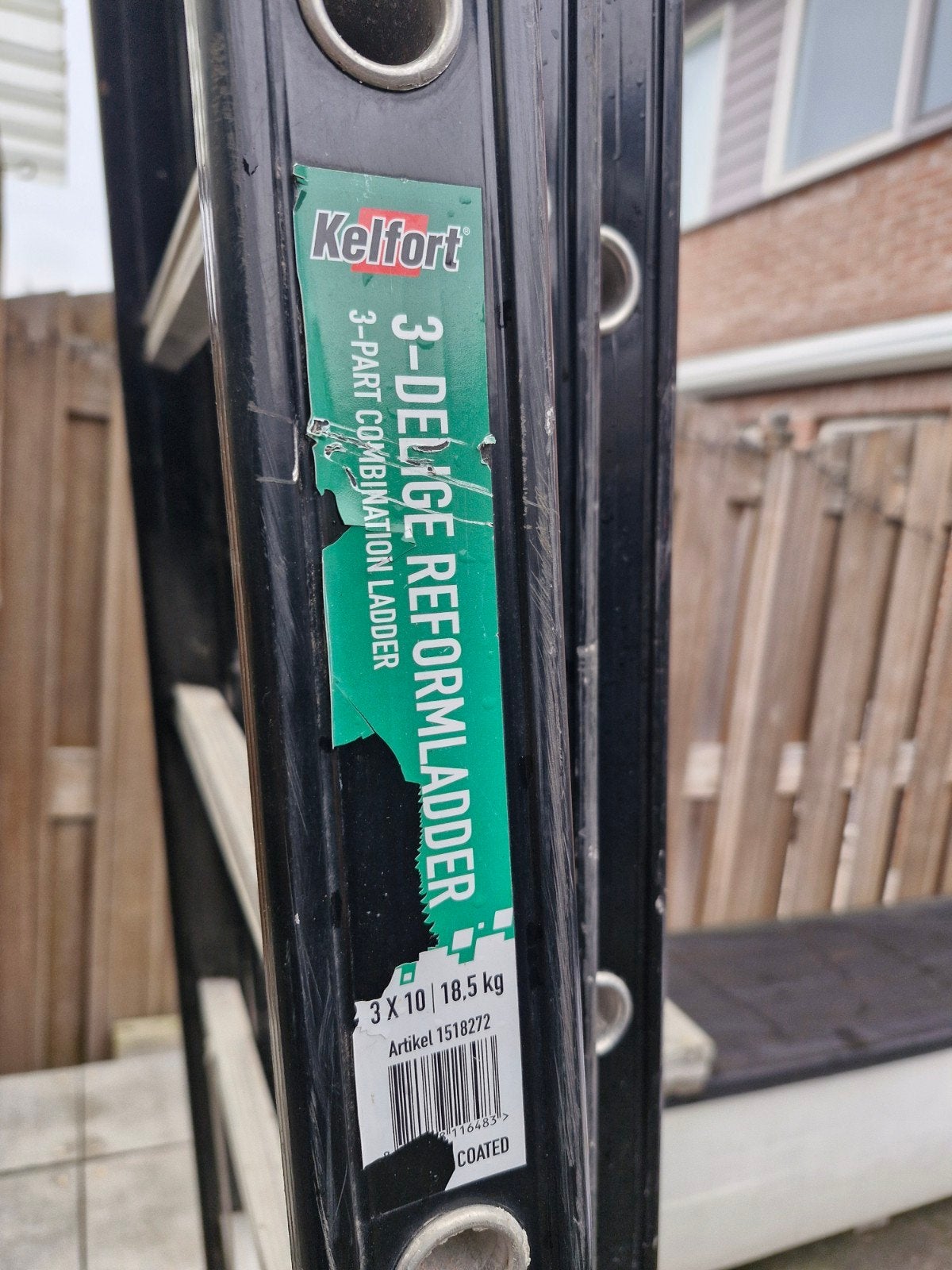 Kelfort 3-delige reformladder - 3x10 sporten, Doe-het-zelf en Verbouw, Ladders en Trappen, Ophalen of Verzenden