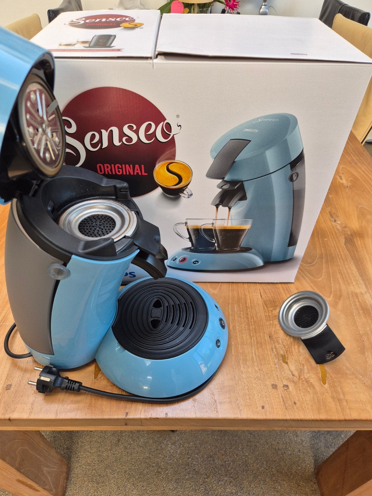 Senseo Original  type HD 6553 lichtblauw, Overige modellen, Ophalen of Verzenden, Zo goed als nieuw, 1 kopje