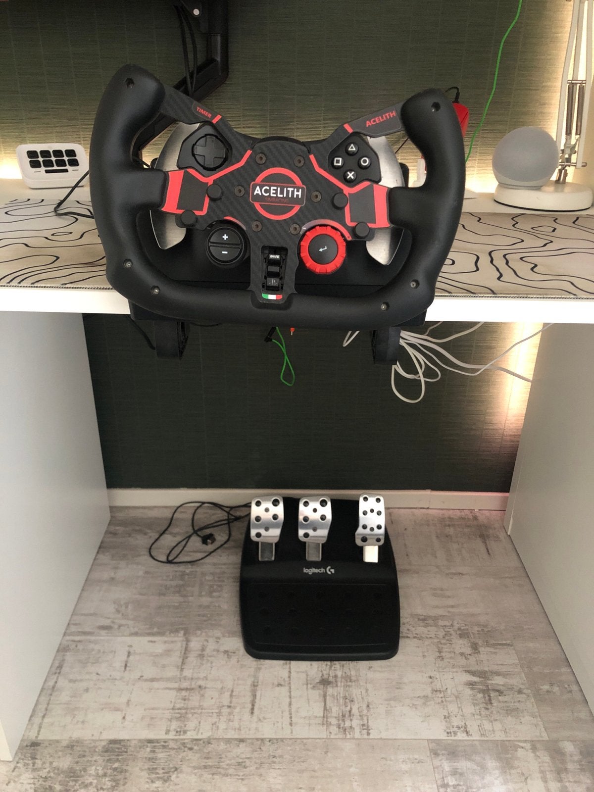 Logitech G29 racestuur met pedalen en Acellith mod, Racestuur, Force feedback, Zo goed als nieuw, Logitech