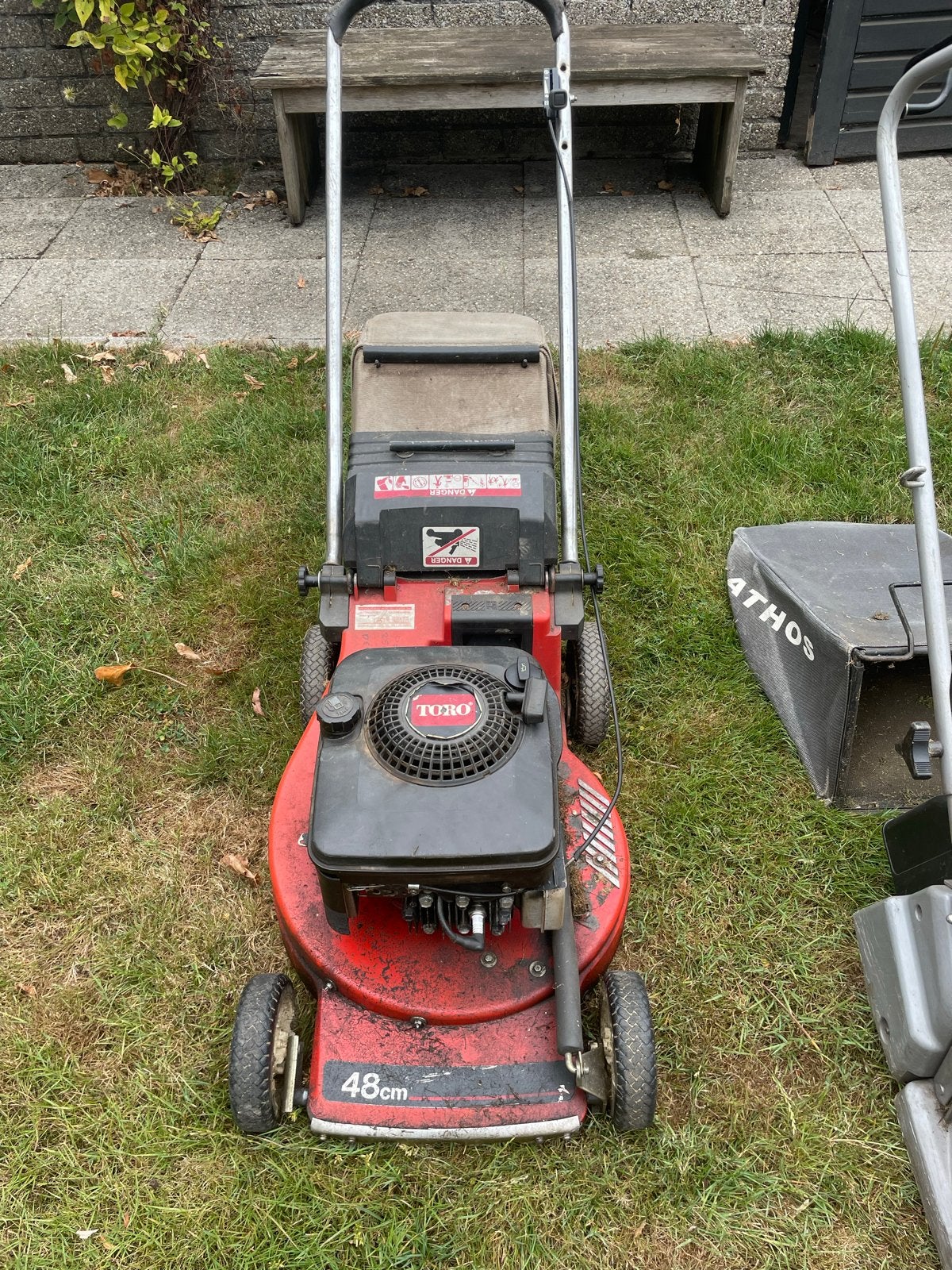 Toro Benzine Grasmaaier 48cm Maaibreedte met Opvangzak, Ophalen, Cirkelmaaier, Gebruikt, 40 t/m 49 cm