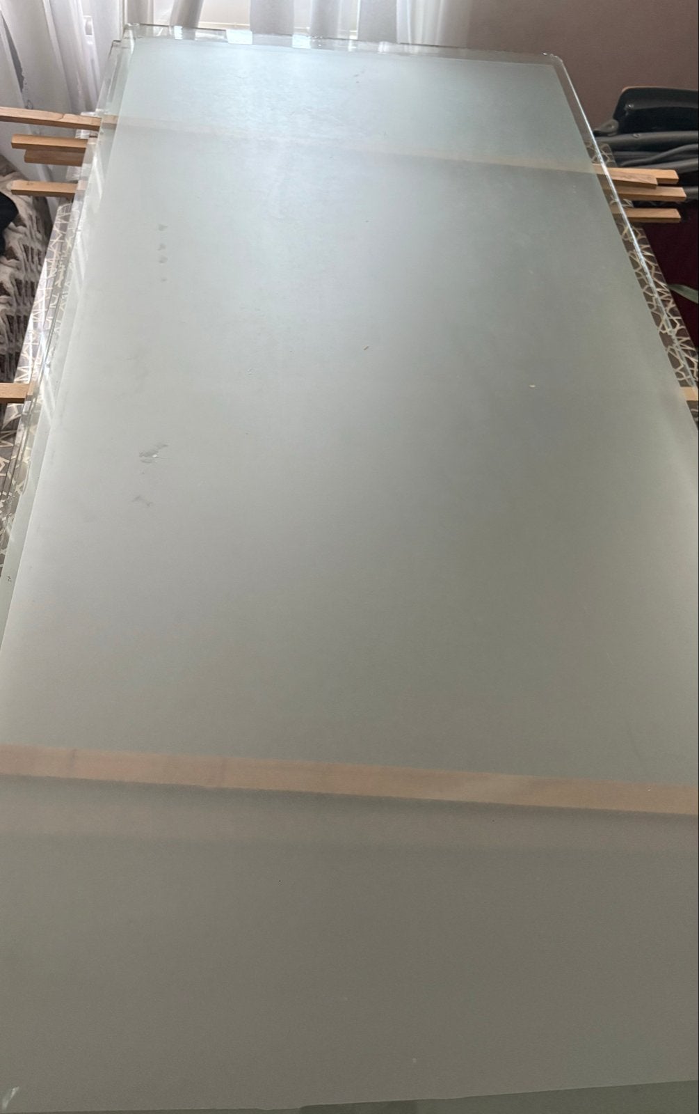 Grote matte overkappingsglasplaten, Gebruikt, 80 tot 120 cm, Glasplaat, 160 cm of meer