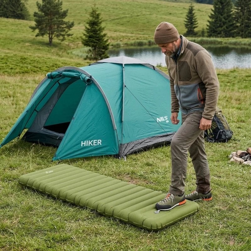 Nils Camp 10 cm Slaapmat Ingebouwde Pomp, Slaapmat 10 cm, Outdoorsportshop, Nieuw, 1-persoons, Verzenden