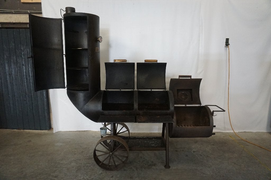 Oklahoma Country smoker bbq barbecue, Tuin en Terras, Ophalen, Gebruikt, Oklahoma Joe, Met accessoires