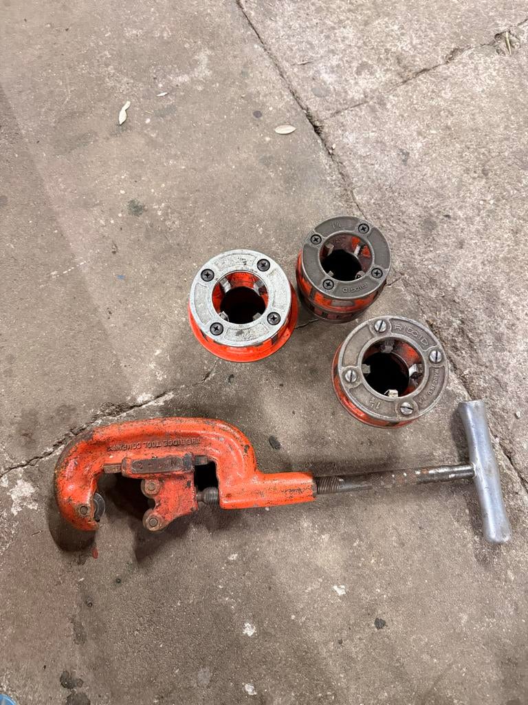 Pijpsnijder en draadtappen set - Ridgid, .., Gebruikt, .., Ophalen