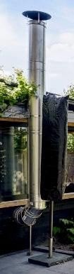 RVS Dubbelwandige Schoorsteenpijp Ø200-250mm, 3m met bochten, Ophalen