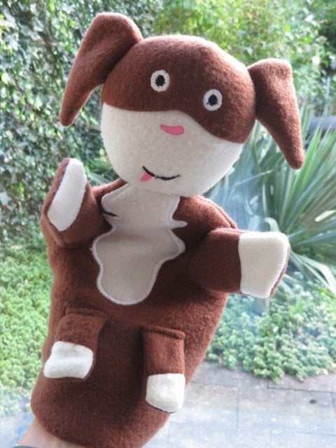 Poppenkastpop Handpop Hond van Hema meet ca 25 cm, Hema, Zo goed als nieuw, Middelgroot (20 tot 80 cm), Met label