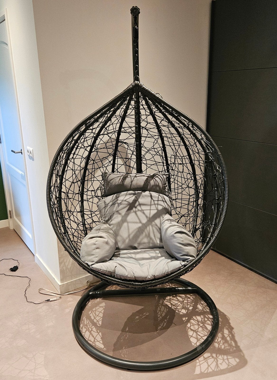 Hangstoel incl kussens, Tuin en Terras, Ophalen, Gebruikt, Rotan