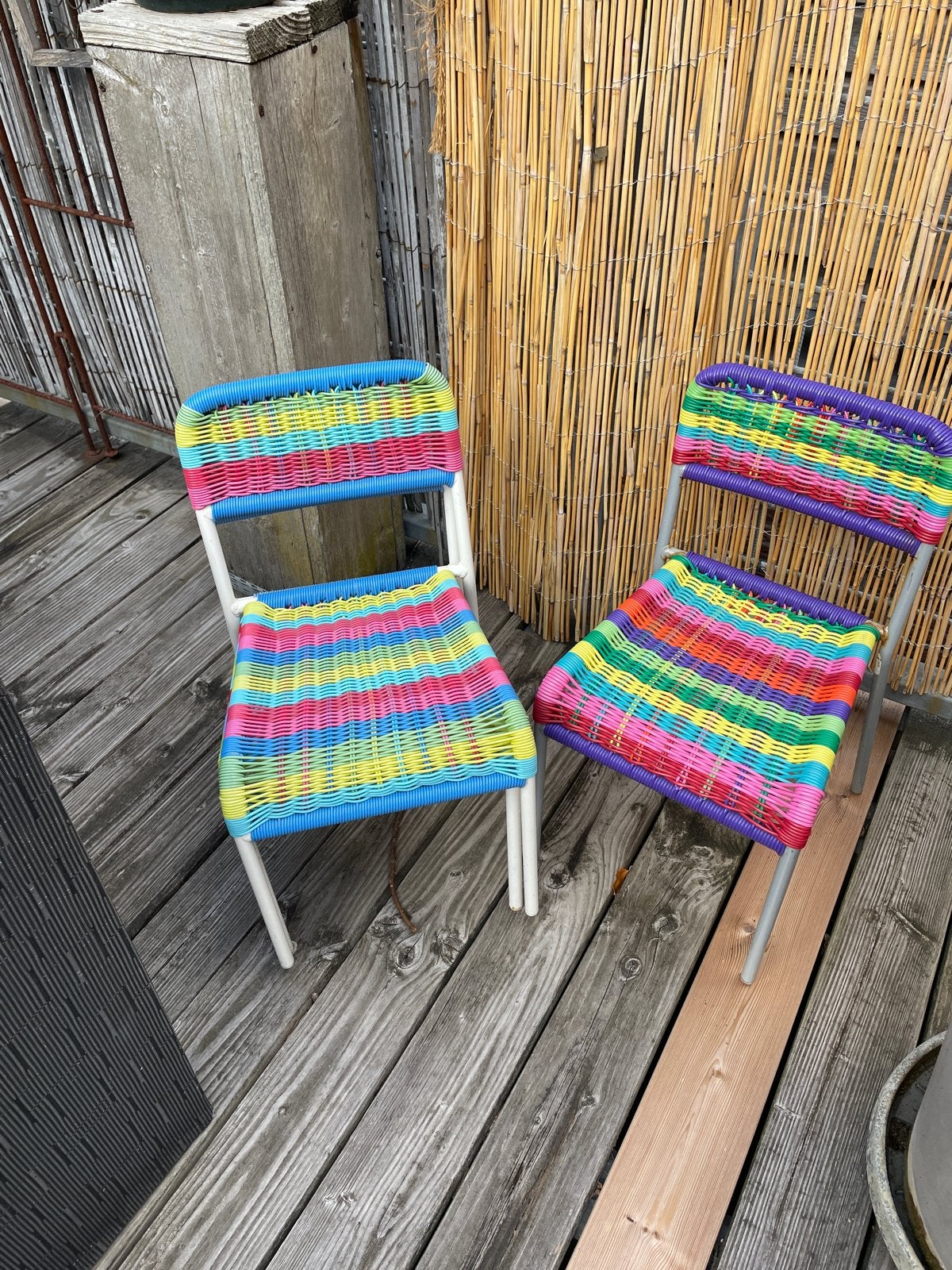 Kinder buitenstoeltje 6 x, Tuin en Terras, Tuinstoelen, Ophalen, Gebruikt, Plastic, Stapelbaar