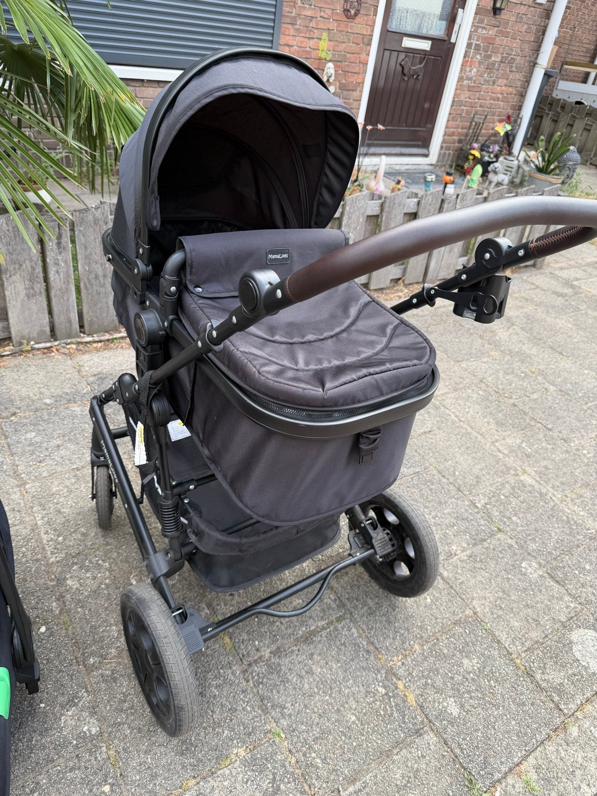 3-in-1 Kinderwagen Zwart met Regenhoes, Drinkhouder & Parapl, Overige merken, Gebruikt, Ophalen of Verzenden, Combiwagen
