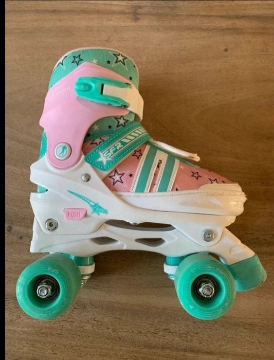 Roze rolschaatsen verstelbaar maat 33-37, Ophalen, Verstelbaar, Zo goed als nieuw, Kinderen