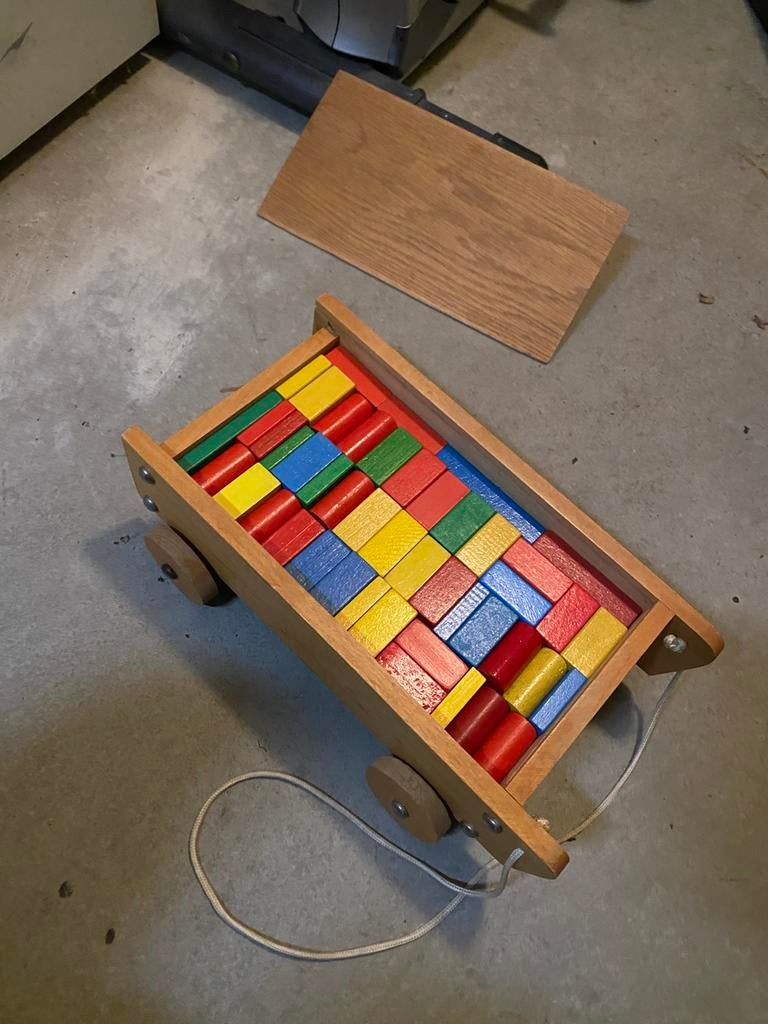 Blokkendoos vintage, Kinderen en Baby's, Speelgoed | Houten speelgoed, Ophalen, Gebruikt