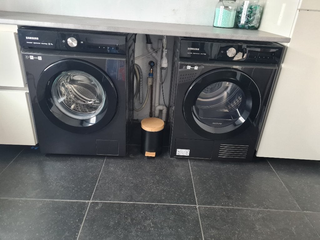 Samsung Bespoke wasmachine + droogkast, Witgoed en Apparatuur, Wasmachines, Zo goed als nieuw, Voorlader, 10 kg of meer, 85 tot 90 cm