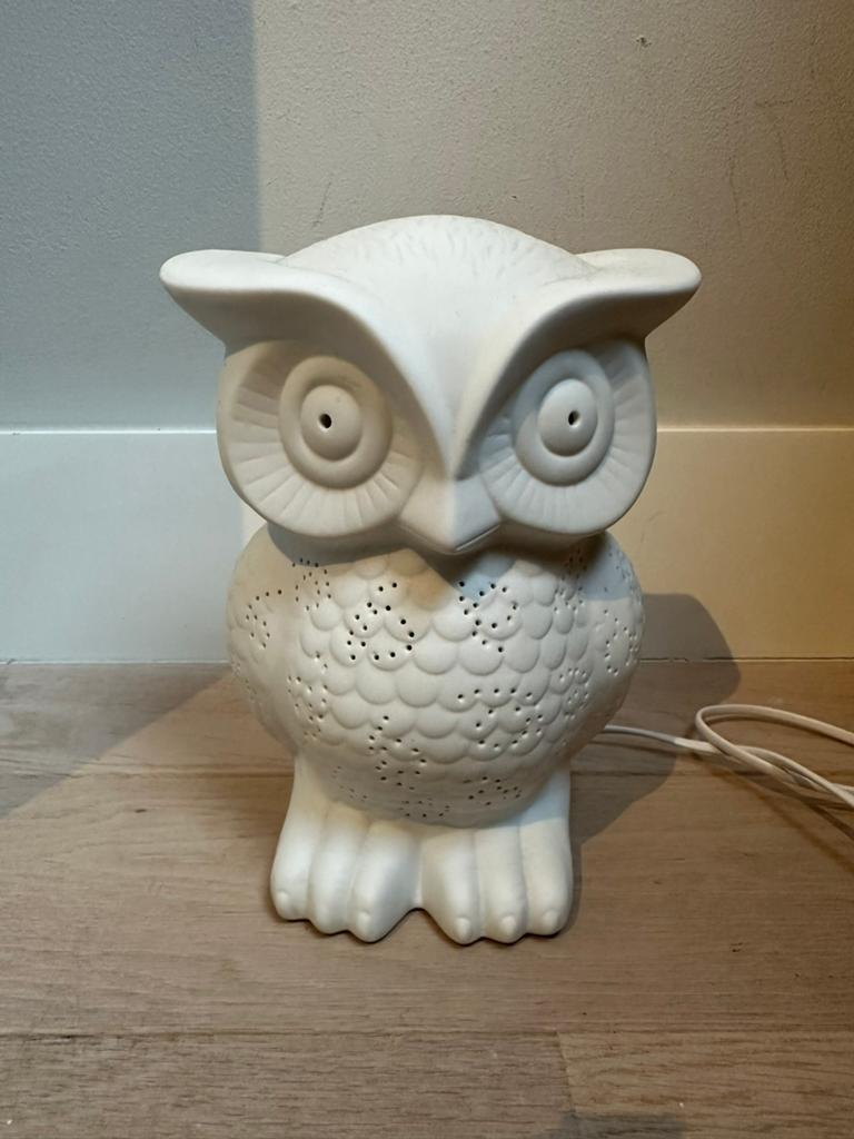 Keramieken Uil Lamp - Sfeervol Gekleurd Licht, Ophalen of Verzenden, Zo goed als nieuw