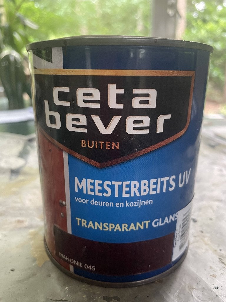 Ceta Bever meesterbeits mahonie, Ophalen, Gebruikt, Bruin, Beits