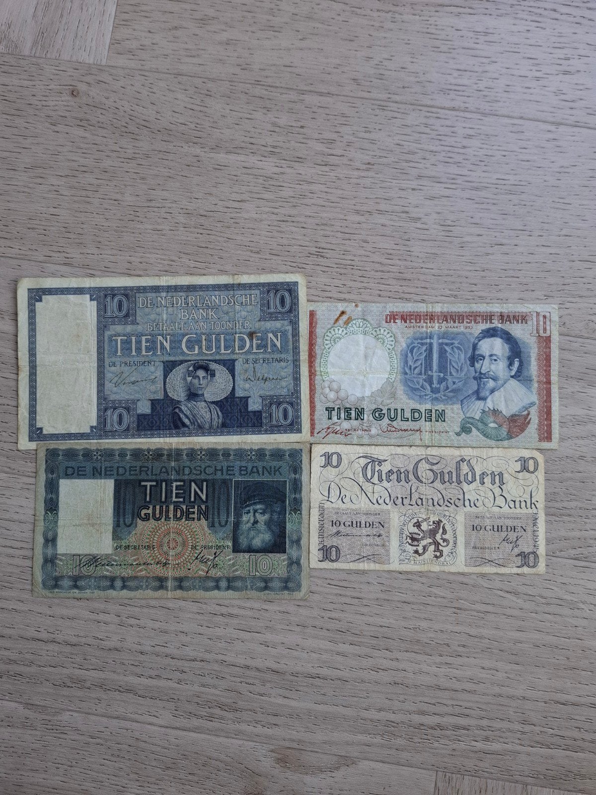 4x 10 gulden Nederland, Ophalen, 10 gulden