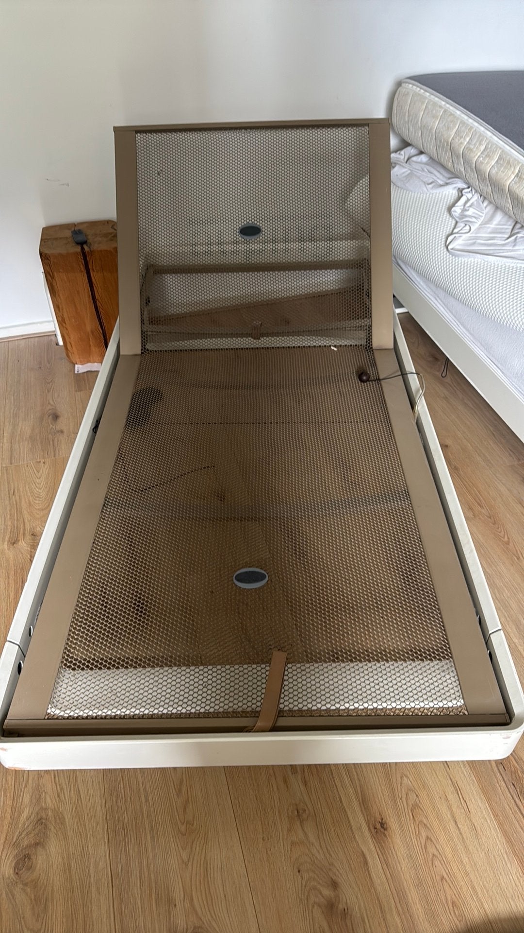 Auping eenpersoonsbed, Ophalen, 90 cm, Eenpersoons, Wit