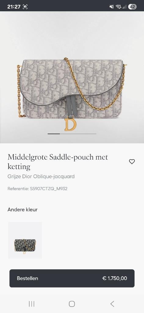 Dior saddle-pouch met ketting, Kleding | Dames, Overige Dameskleding, Dior, Ophalen, Zo goed als nieuw