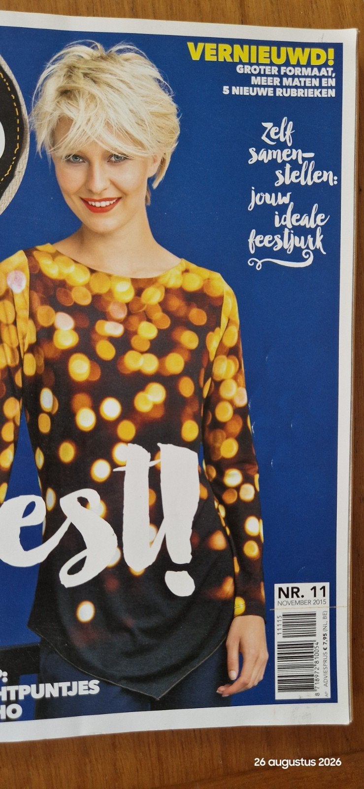 Knipmode November 2015 - Patronen voor Dameskleding, Overige typen, Vrouw, Ophalen of Verzenden, Zo goed als nieuw