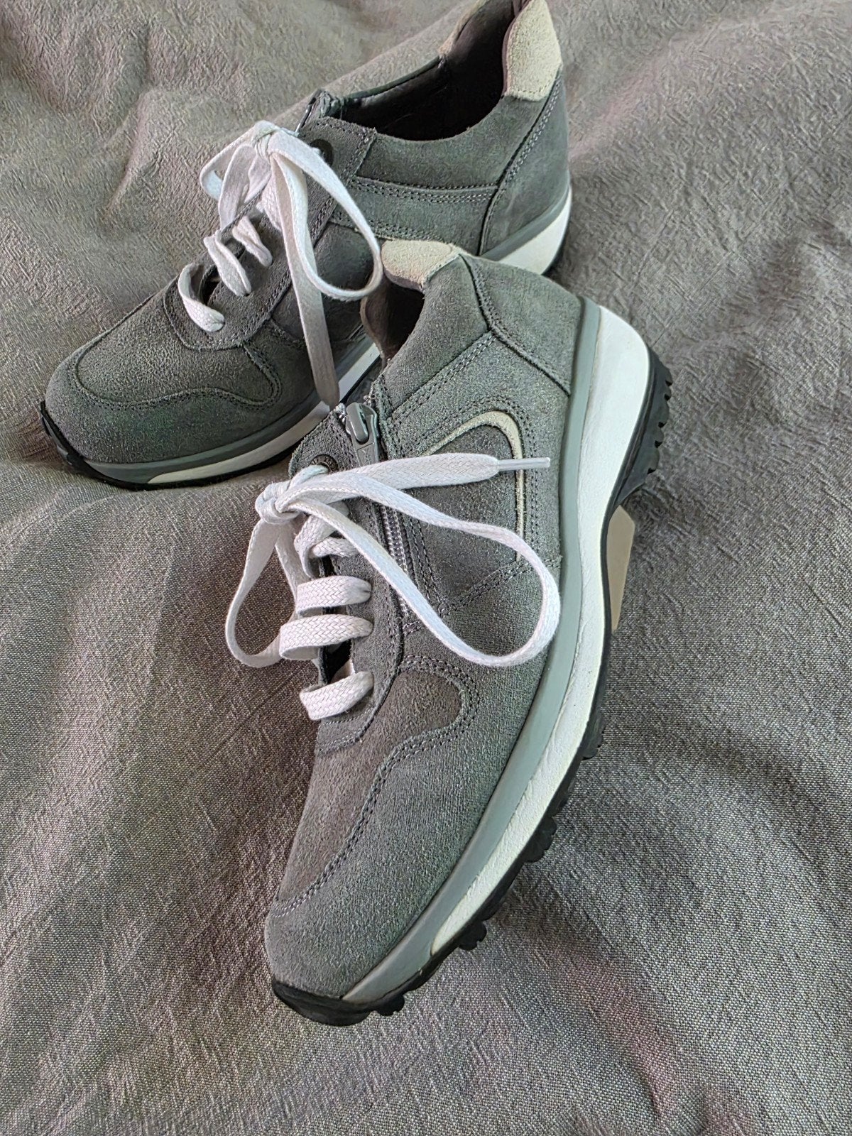 Xsensible Stretchwalker Jersey Sneakers Grijs Suède 37, Xsensible, Ophalen of Verzenden, Grijs, Sneakers of Gympen