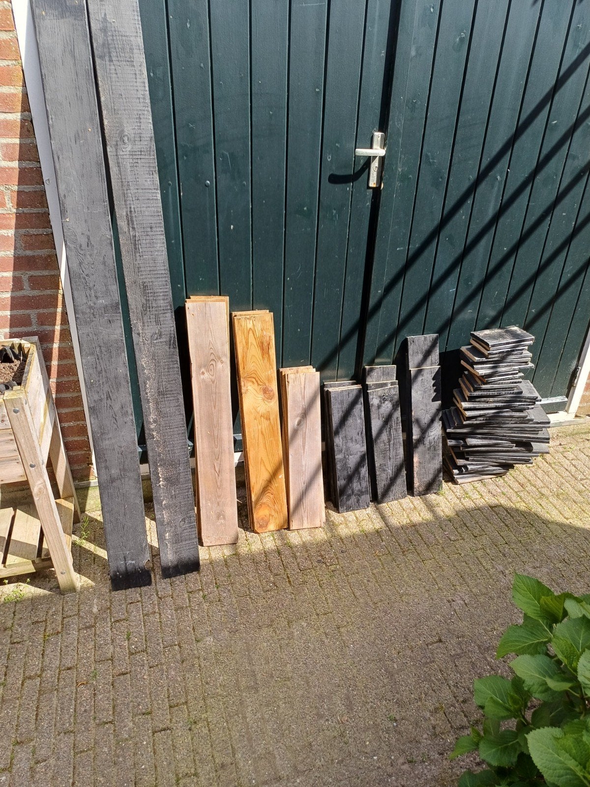 Diverse houten planken en balken, gebruikt, Doe-het-zelf en Verbouw, Hout en Planken, Ophalen, Gebruikt, Minder dan 25 mm, 200 tot 250 cm