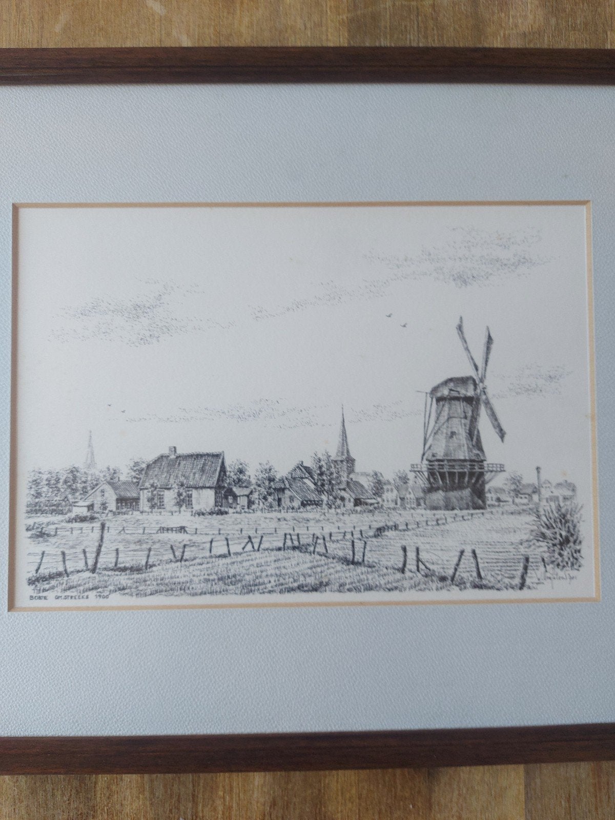 Originele Pentekening Molen v. Veldhof door Willem Peters, Antiek en Kunst, Kunst | Tekeningen en Foto's, Ophalen of Verzenden