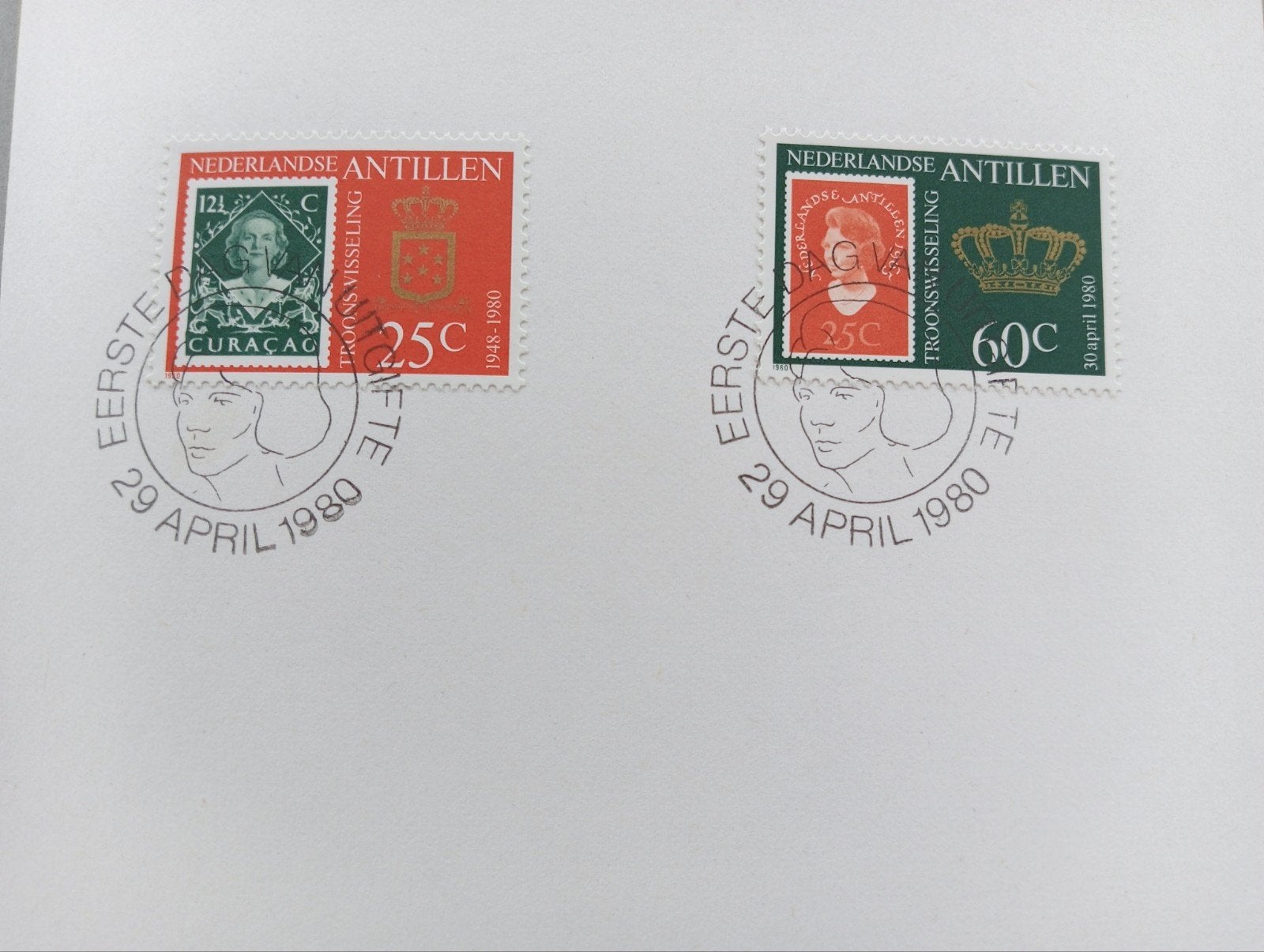 Carnet Antilliaanse postzegels troonswisseling 1980, Postzegels en Munten, Ophalen of Verzenden, Nederland