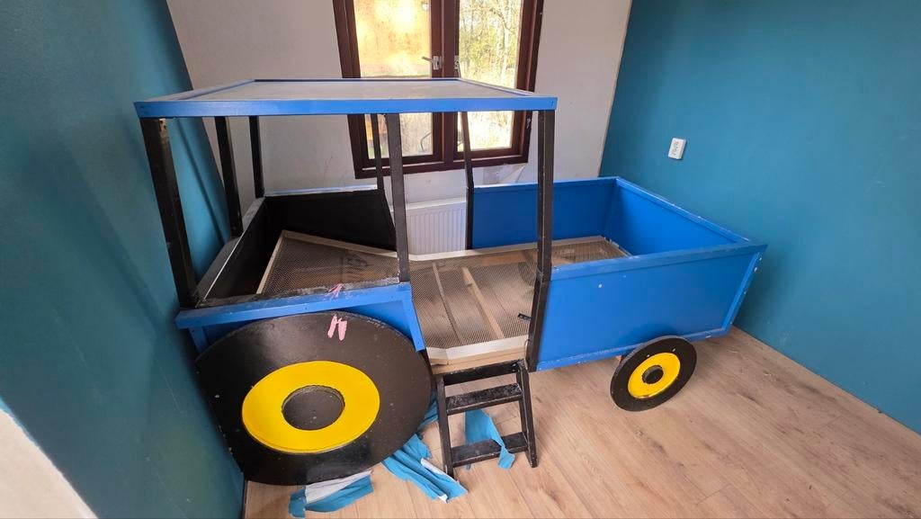 Uniek Tractorbed met Auping Bedbodem, 85 tot 100 cm, Gebruikt, Ophalen of Verzenden, Lattenbodem
