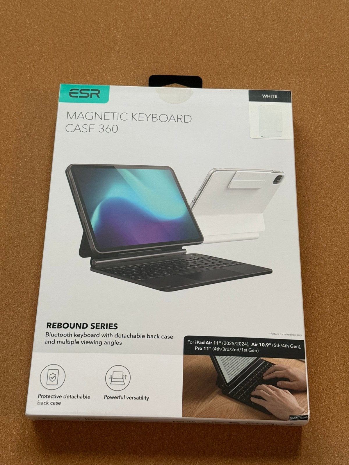 esr magnetic keyboard case 360 white ipad air 11, Computers en Software, Tablet-hoezen, 11 inch, Nieuw, Bescherming voor- en achterkant