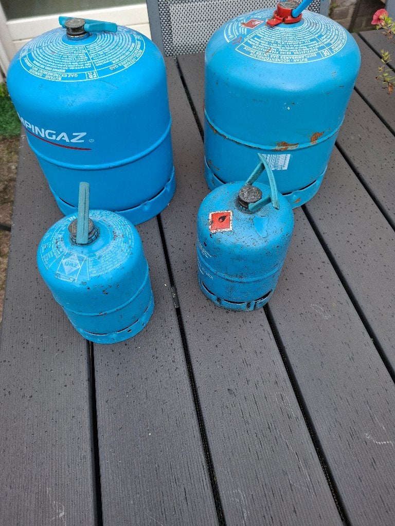 CampingGaz tank, Ophalen, Gebruikt