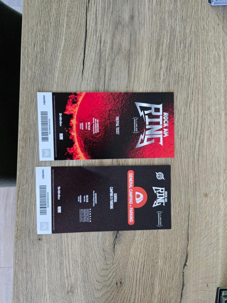 Rock am Ring weekend ticket +Camping&parkeer, Tickets en Kaartjes, Twee personen