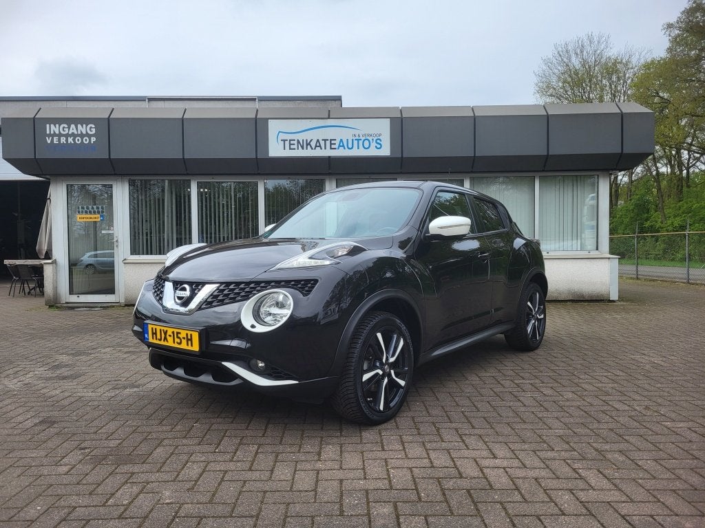 Nissan Juke 1.2 DIG-T S/S Con Ed Pano/Navi/Cruise/camera/18, Auto's, Nissan, Voorwielaandrijving, 639 kg, Euro 6, Zwart