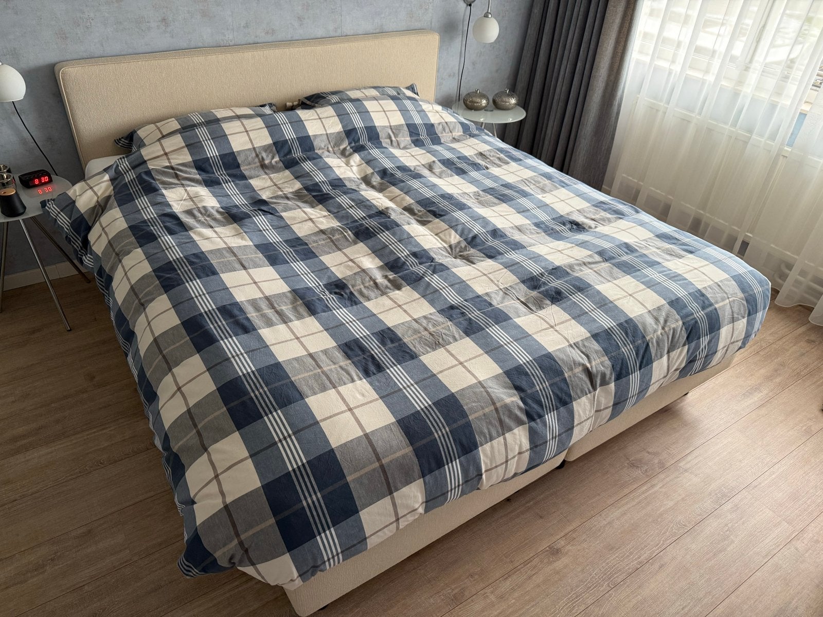 Norma Classic Boxspring met Magnifique matrassen, Ophalen, Beige, Tweepersoons, Zo goed als nieuw